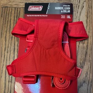 Coleman Bold Red Pet Harness, Collar & Leash. 3pc Set XL. Heavy Duty